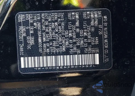 2021 Nissan Rogue Sv Fwd z USA, uszkodzony, nr VIN JN8AT3BA4MW000187